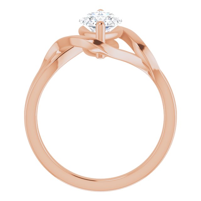 Cubic Zirconia Engagement Ring- The Helene (Customizable Marquise Cut Hurricane-inspired Bypass Solitaire)
