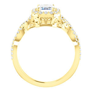 CZ Wedding Set, featuring The Benita engagement ring (Customizable Radiant Cut with Infinity Split-band Pavé and Halo)