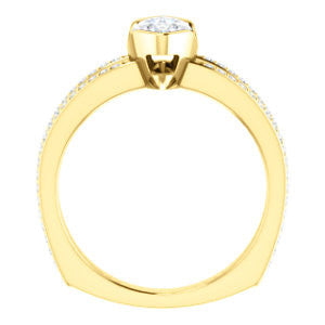 Cubic Zirconia Engagement Ring- The Monami (Customizable Bezel Marquise Cut with Split-pavé Band Accents & Euro Shank)