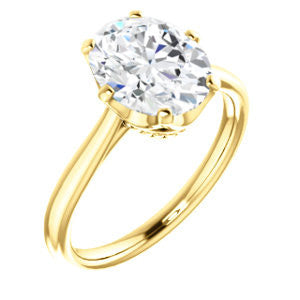 Cubic Zirconia Engagement Ring- The Julia (Customizable Thin-Band Oval Cut Solitaire)