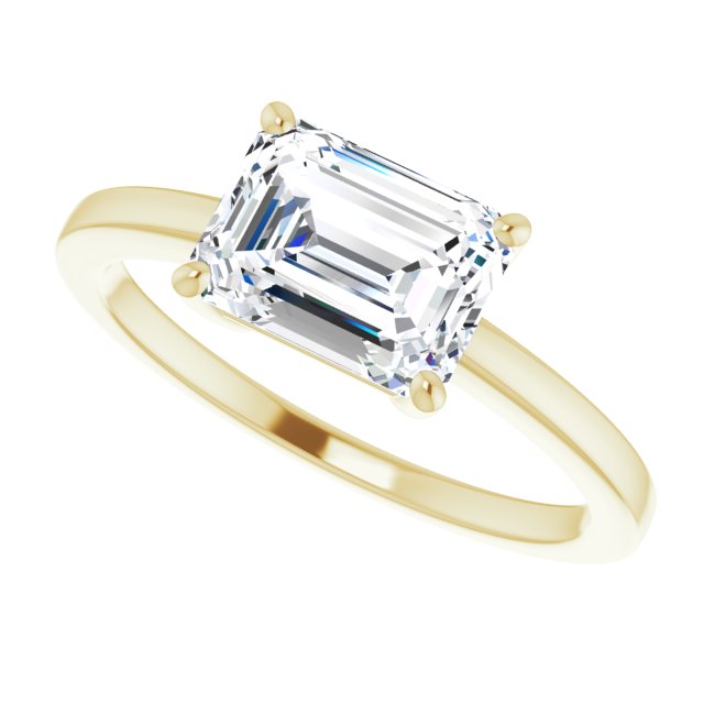 Cubic Zirconia Engagement Ring- The Avril (Customizable Bowl-Prongs Radiant Cut Solitaire with Thin Band)