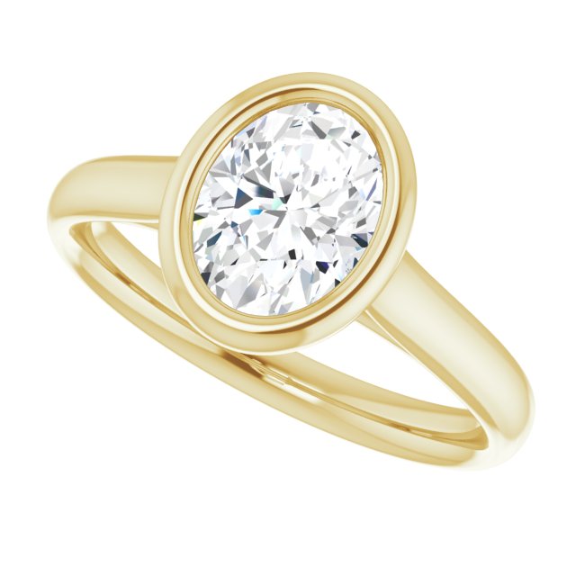 Cubic Zirconia Engagement Ring- The Gemma (Customizable Cathedral-Bezel Oval Cut Solitaire)