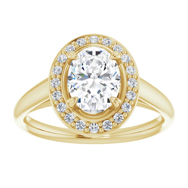 Cubic Zirconia Engagement Ring- The Arianna (Customizable Oval Cut Design with Loose Halo)