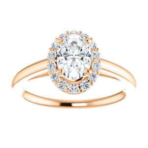 CZ Wedding Set, featuring The Tyra engagement ring (Customizable Cathedral-set Oval Cut Style with Halo, Decorative Trellis and Thin Band)