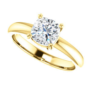 Cubic Zirconia Engagement Ring- The Marie Rosalind (Customizable Cushion Cut Solitaire with Tooled Trellis Design)