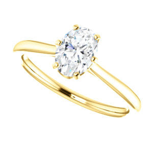 Cubic Zirconia Engagement Ring- The Julia (Customizable Thin-Band Oval Cut Solitaire)