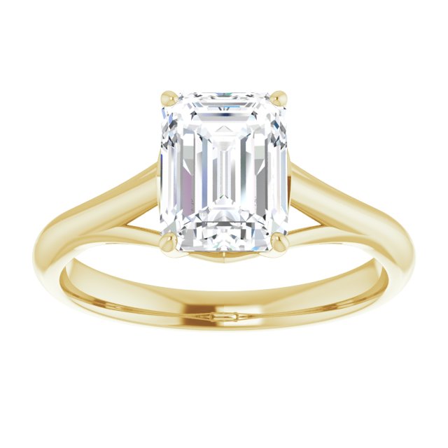 Cubic Zirconia Engagement Ring- The Holly (Customizable Radiant Cut Solitaire with Crosshatched Prong Basket)