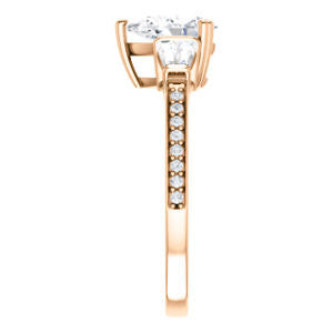 Cubic Zirconia Engagement Ring- The Hazel Rae (Customizable Pear Cut Design with Quad Baguette Accents and Pavé Band)