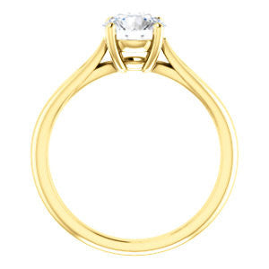 Cubic Zirconia Engagement Ring- The Viola (Customizable Round Cut Solitaire with Curving Tapered Split Band)