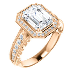 Cubic Zirconia Engagement Ring- The Zöe (Customizable Vintage Radiant Cut Greek Goddess Design)