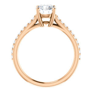 Cubic Zirconia Engagement Ring- The Tanisha (Customizable Cathedral-set Round Cut Design with Thin Pavé Band)