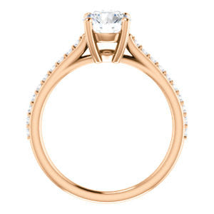 Cubic Zirconia Engagement Ring- The Tanisha (Customizable Cathedral-set Round Cut Design with Thin Pavé Band)