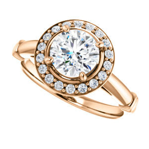 Cubic Zirconia Engagement Ring- The Lianna (Customizable Halo-Style Round Cut Design)