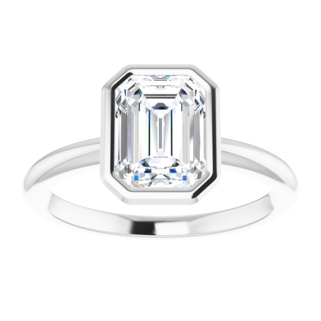Cubic Zirconia Engagement Ring- The Aeriol (Customizable Bezel-set Radiant Cut Solitaire with Thin Band)