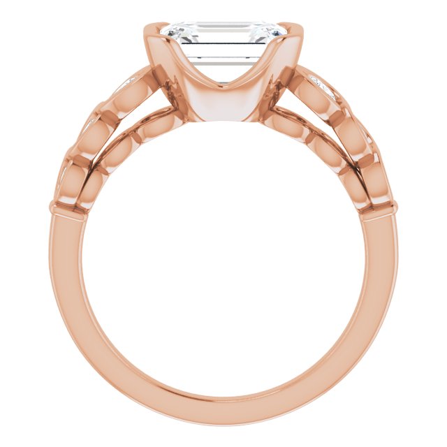 Cubic Zirconia Engagement Ring- The Destiny (Customizable 7-stone Radiant Cut Design with Interlocking Infinity Band)