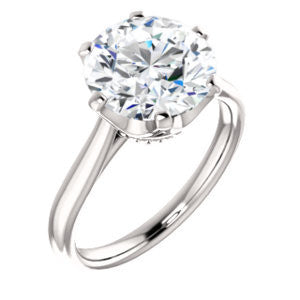 CZ Wedding Set, featuring The Julia engagement ring (Customizable Thin-Band Round Cut Solitaire)