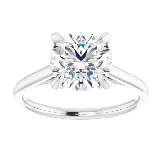 Cubic Zirconia Engagement Ring- The Nala (Customizable Classic Cathedral Round Cut Solitaire)