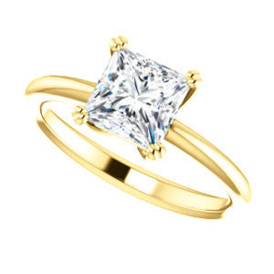 Cubic Zirconia Engagement Ring- The Venusia (Customizable Princess Cut Solitaire with Thin Band)