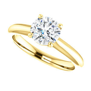 Cubic Zirconia Engagement Ring- The Ursula (Customizable Round Cut High-Set Solitaire)