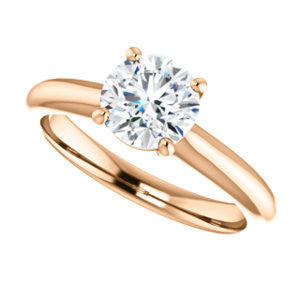 Cubic Zirconia Engagement Ring- The Ursula (Customizable Round Cut High-Set Solitaire)