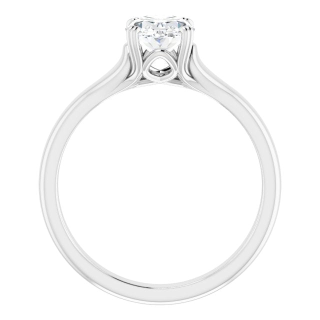 Cubic Zirconia Engagement Ring- The Alissa (Customizable Oval Cut Solitaire with Under-trellis Design)