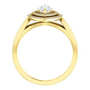 Cubic Zirconia Engagement Ring- The Shannan (Customizable Cathedral-set Marquise Cut 2x Halo with Split-Pavé Band)