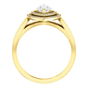 Cubic Zirconia Engagement Ring- The Shannan (Customizable Cathedral-set Marquise Cut 2x Halo with Split-Pavé Band)