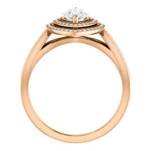 Cubic Zirconia Engagement Ring- The Shannan (Customizable Cathedral-set Marquise Cut 2x Halo with Split-Pavé Band)