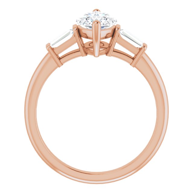 Cubic Zirconia Engagement Ring- The Chloe (Customizable 5-stone Marquise Cut Style with Quad Tapered Baguettes)
