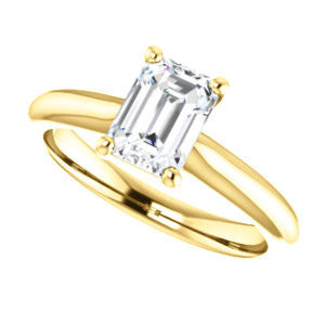 Cubic Zirconia Engagement Ring- The Ursula (Customizable Emerald Cut High-Set Solitaire)