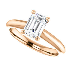 Cubic Zirconia Engagement Ring- The Ursula (Customizable Emerald Cut High-Set Solitaire)