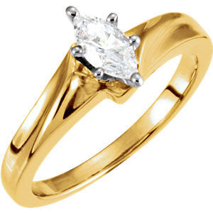 Cubic Zirconia Engagement Ring- The Emma (Customizable Solitaire with Creased Band)