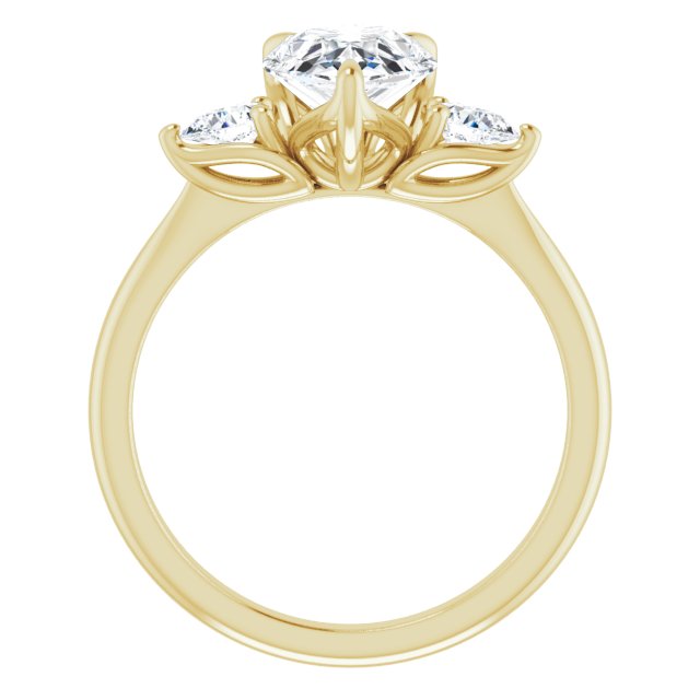 Cubic Zirconia Engagement Ring- *Clearance* The Sharona (3-stone Design with 2.0 carat Pear Cut Center and Dual Large Pear Side Stones in 10K Yellow Gold)