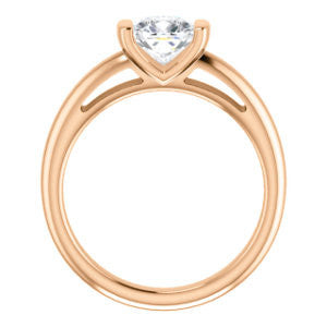 Cubic Zirconia Engagement Ring- The Liza Bella (Customizable Cushion Cut Cathedral Bar-set Solitaire)