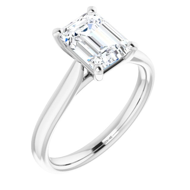 Cubic Zirconia Engagement Ring- The India (Customizable Cathedral-Prong Emerald Cut Solitaire)