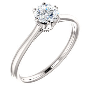 CZ Wedding Set, featuring The Julia engagement ring (Customizable Thin-Band Round Cut Solitaire)