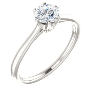 CZ Wedding Set, featuring The Julia engagement ring (Customizable Thin-Band Round Cut Solitaire)