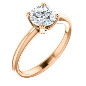 Cubic Zirconia Engagement Ring- The Venusia (Customizable Round Cut Solitaire with Thin Band)