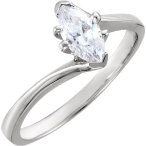 Cubic Zirconia Engagement Ring- The Robyn (0.20-1.0 Carat Marquise Cut Solitaire with Petite Curved Band)