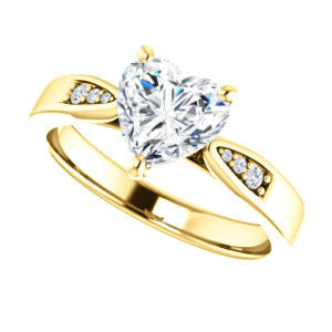 Cubic Zirconia Engagement Ring- The Ximena (Customizable Cathedral-Set Heart Cut 7-stone Design)