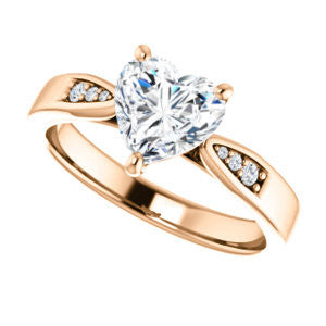 Cubic Zirconia Engagement Ring- The Ximena (Customizable Cathedral-Set Heart Cut 7-stone Design)