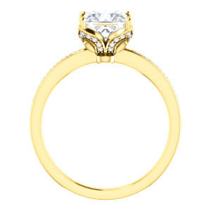 CZ Wedding Set, featuring The Sandy engagement ring (Customizable Prong-Accented Princess Cut Style with Thin Pavé Band)