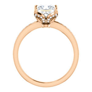 CZ Wedding Set, featuring The Sandy engagement ring (Customizable Prong-Accented Princess Cut Style with Thin Pavé Band)