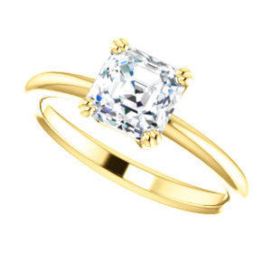 CZ Wedding Set, featuring The Venusia engagement ring (Customizable Asscher Cut Solitaire with Thin Band)