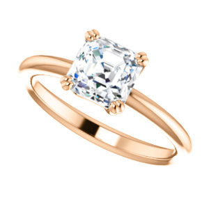 Cubic Zirconia Engagement Ring- The Venusia (Customizable Asscher Cut Solitaire with Thin Band)