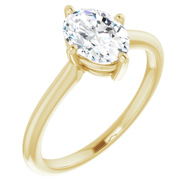 Cubic Zirconia Engagement Ring- The Adora (Customizable Oval Cut Solitaire with Raised Prong Basket)