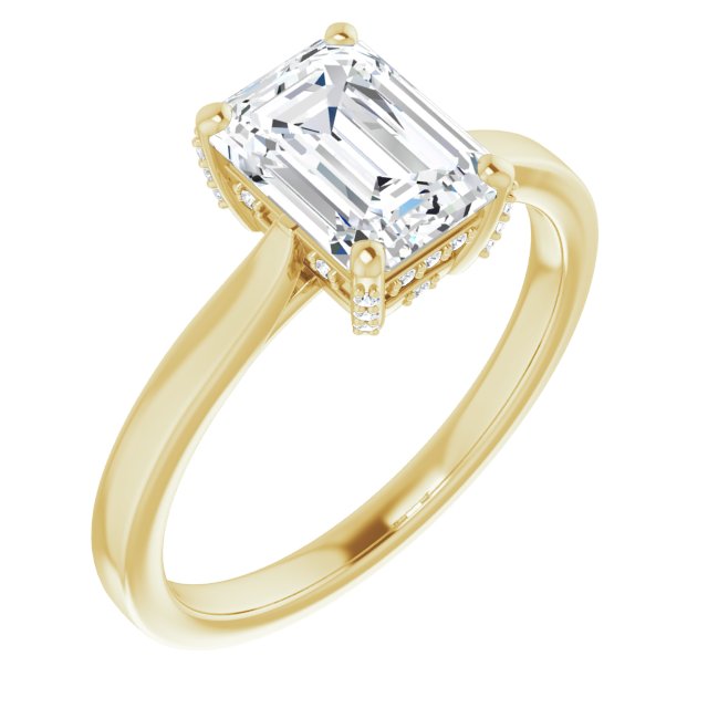 Cubic Zirconia Engagement Ring- The Aimy Jo (Customizable Cathedral-Raised Radiant Cut Style with Prong Accents Enhancement)