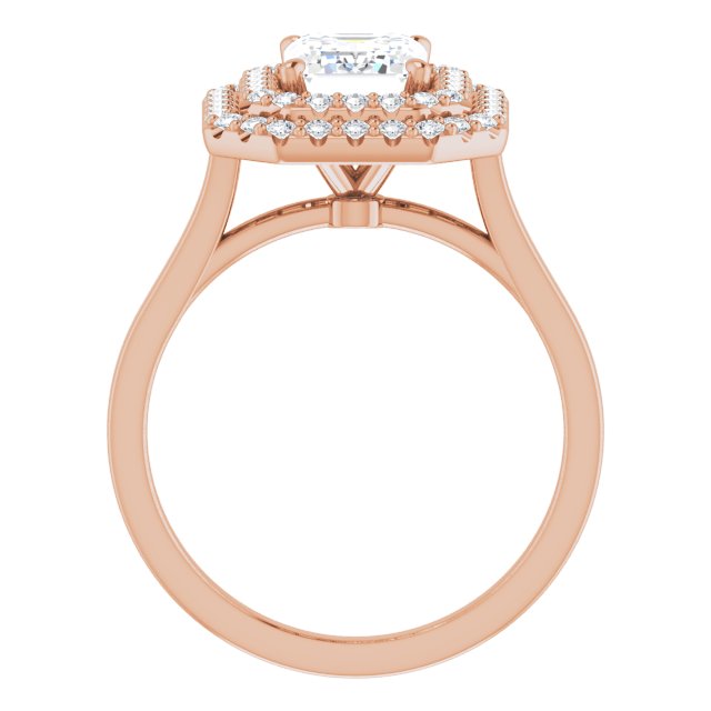 Cubic Zirconia Engagement Ring- The Giuliana (Customizable Cathedral-set Radiant Cut Design with Double Halo)