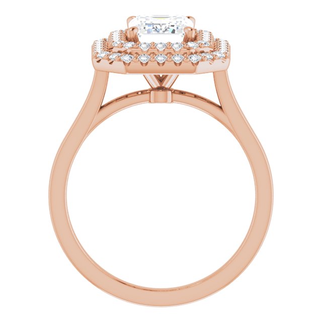 Cubic Zirconia Engagement Ring- The Giuliana (Customizable Cathedral-set Radiant Cut Design with Double Halo)