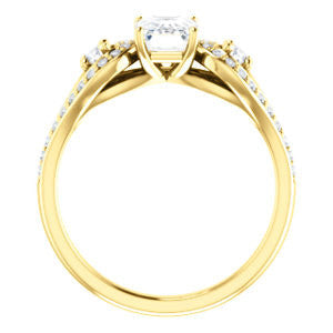 CZ Wedding Set, featuring The Tonya Laverne engagement ring (Customizable Radiant Cut Design with Winged Split-Pavé Band)